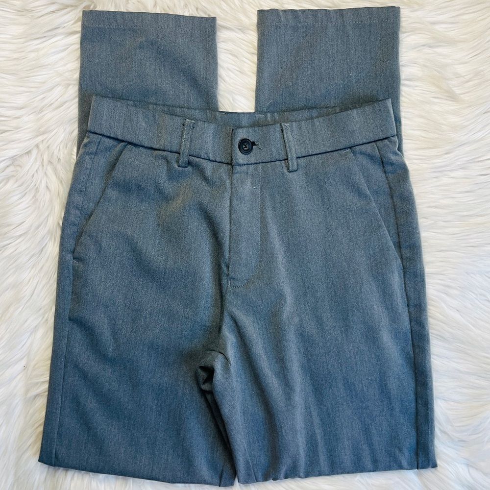 Plaid & Plain Slim Fit Dress Pants Grey Size 28/30
